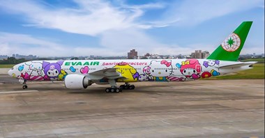 Kolejny B777 EVA Air w barwach Hello Kitty. Tym razem to Lolly Jet